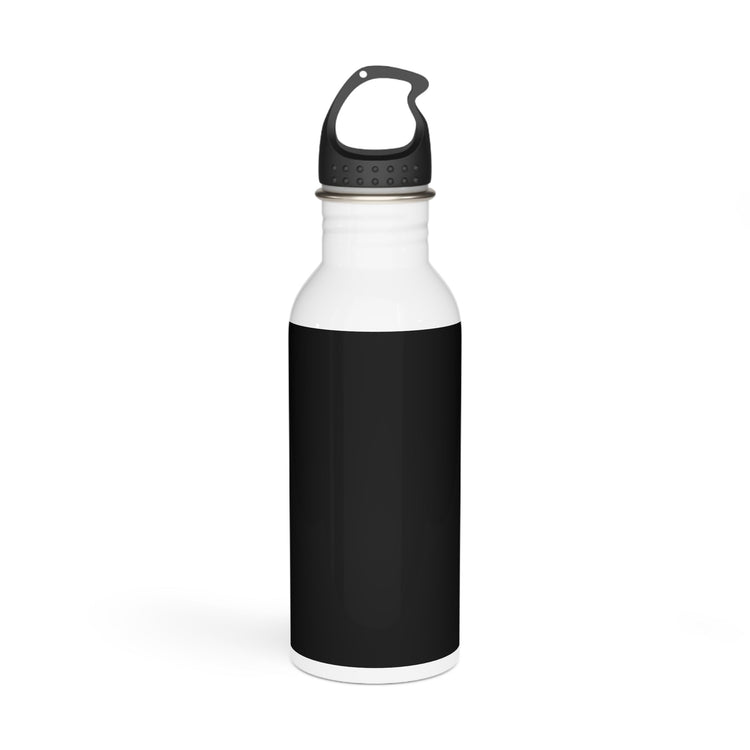 20oz stainless steel water bottle with wide neck and black cap, made from 18/8 food-grade stainless steel