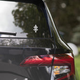 Bubble-free stickers on a car window with durable, high opacity vinyl for easy, bubble-free application