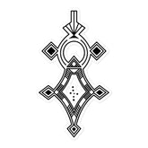 Bubble-free sticker with intricate black geometric design on durable high opacity vinyl