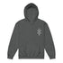 youth heavy blend hoodie in gray with double-lined hood and front pouch pocket for kids