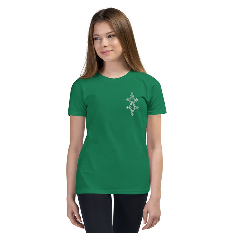 youth short sleeve t-shirt green soft cotton casual design
