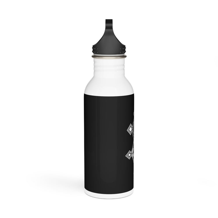 20oz stainless steel water bottle with black cap and wide neck for easy sipping