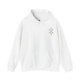 white men heavy blend hooded sweatshirt with kangaroo pocket and drawstring hood