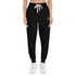 Black women athletic joggers with white drawstring and cuffed ankles, styled for workouts and lounging