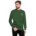 Men premium sweatshirt in green with ribbed crew neck and long sleeves, featuring soft fleece interior and a small chest design.