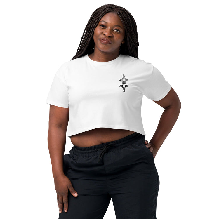 plus size women’s crop top white combed cotton relaxed fit cropped length short sleeve