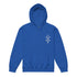 Youth heavy blend hoodie in blue with front pouch pocket and double-lined hood for children&